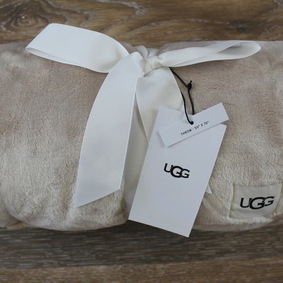 UGG DUFFIELD THROW OATMEAL TAN HEATHER NEW - Picture 2 of 4